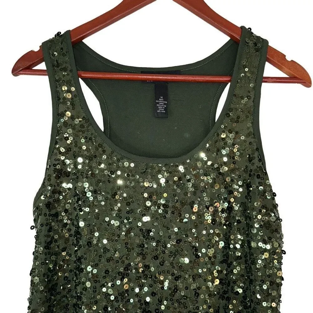 Inc International Concepts Womens All Over Green Sequin Mini Dress Mermaidcore - Picture 3 of 8